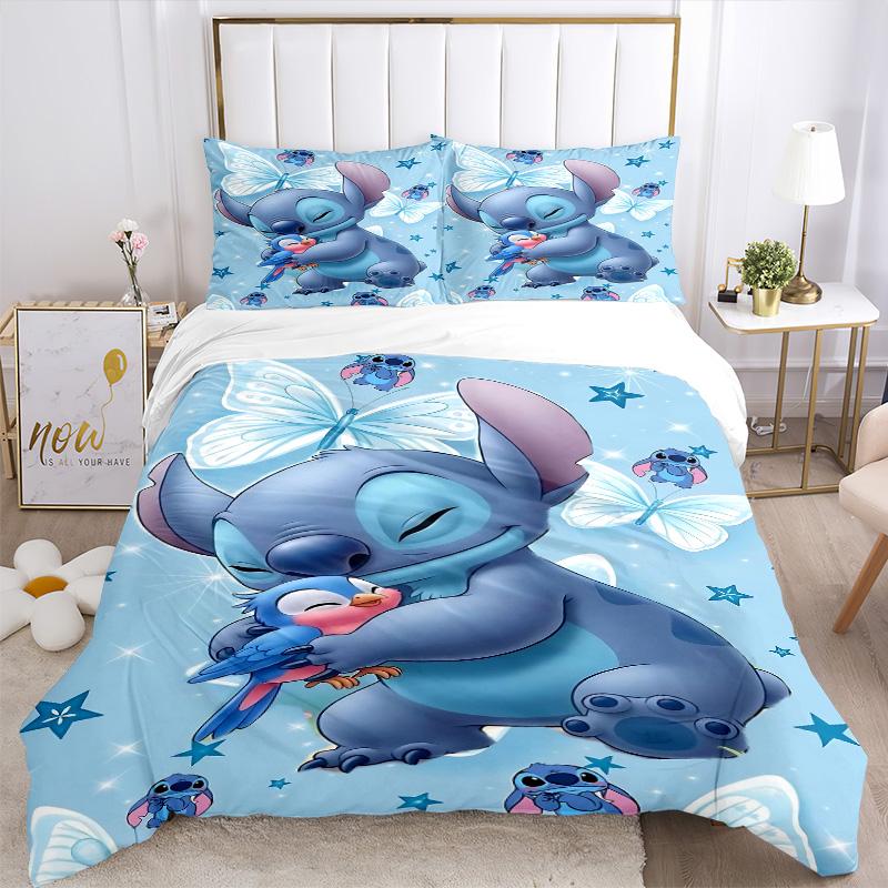 Stitch Friends Fantasy Print 3Pcs Bedding Setduvet Cover With 2 Bedropillowcase Home Birthday Gift