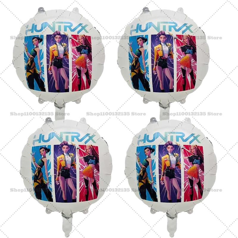 Kpop Demon Hunters Girl Birthday Balloons Decoration RUMI ZOEY MIRA Number Round Balloons Set Party Supplies Baby Shower Gift