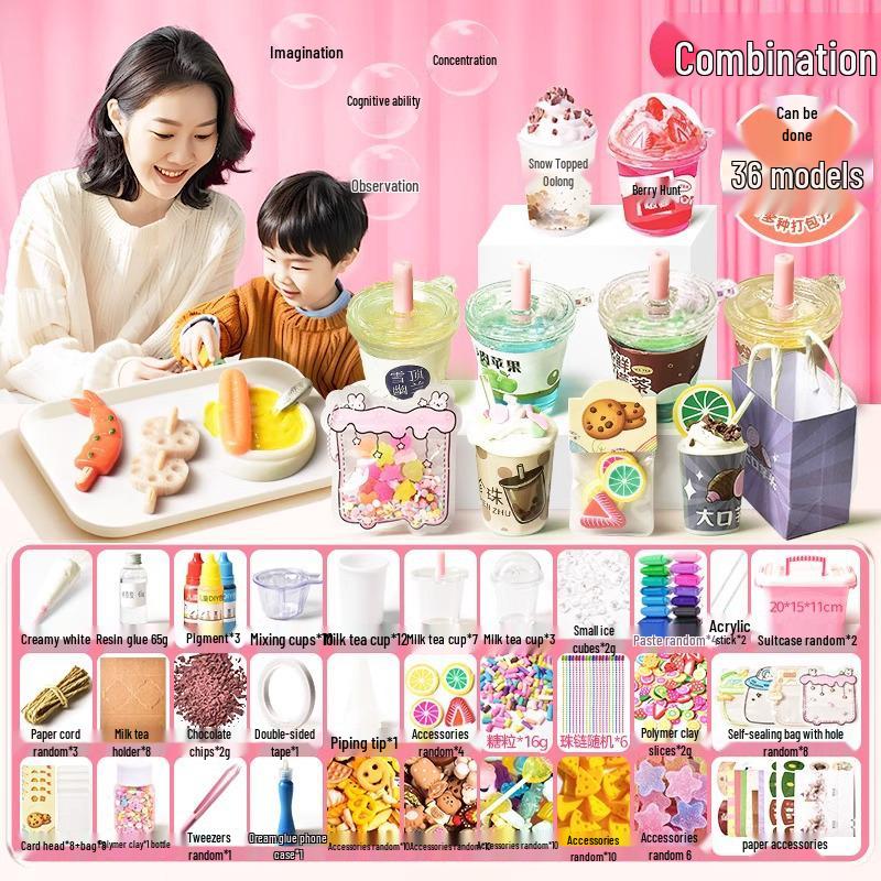 DIY Mini Milchteetasse Bastelset für Kinder - Handgemachtes Spielzeugmaterialpaket für Mädchen und Grundschüler