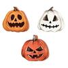Indoor Halloween Ornaments 3Pcs Pumpkin Tabletop Decor, Rustic Face Wooden Block Small Decorative Figurines Ornaments, Farmhouse Desktop Craft
