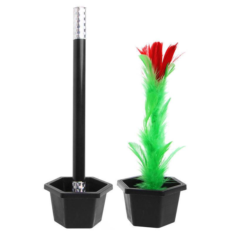 Magic Wand to Flower Easy Magic Trick Toys Close Up Flowerpot Wand Stage Show Prop Appearing Flower Trick Gift for Adults Kids