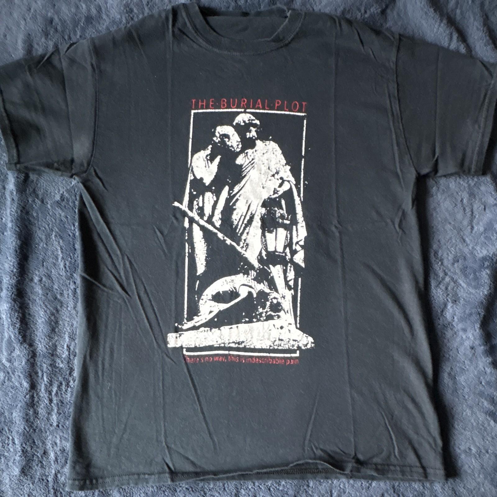 The Burial Plot Band Black Graphic Print T-Shirt Crew Neck Short Sleeve Unisex T-Shirt XXL