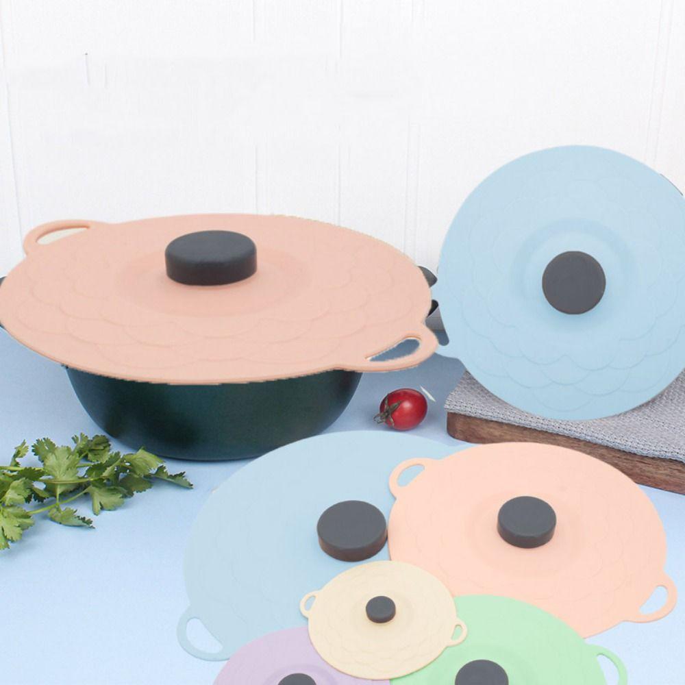 5Pcs Anti-spill Silicone Pot Lid Cover Sealed Tableware Pot Lid Fresh Keeping Cover  Kitchen Gadgets