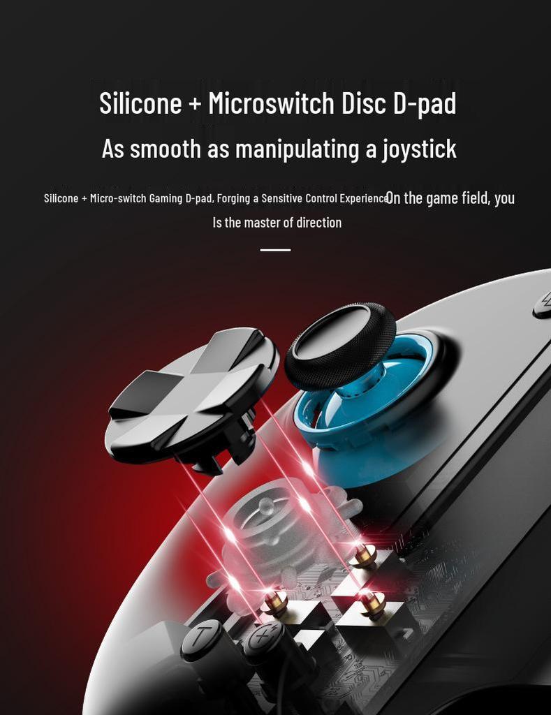 D8+ Extendable Bluetooth Dual-Mode Game Controller with Hall Effect Triggers & Macro Back Buttons for Switch, Android & iOS