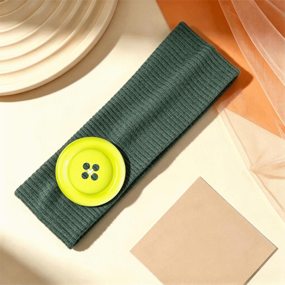 Elastic Button Headband Ribbed Knit Knit Turban Band New Head Wrap Daily Wear