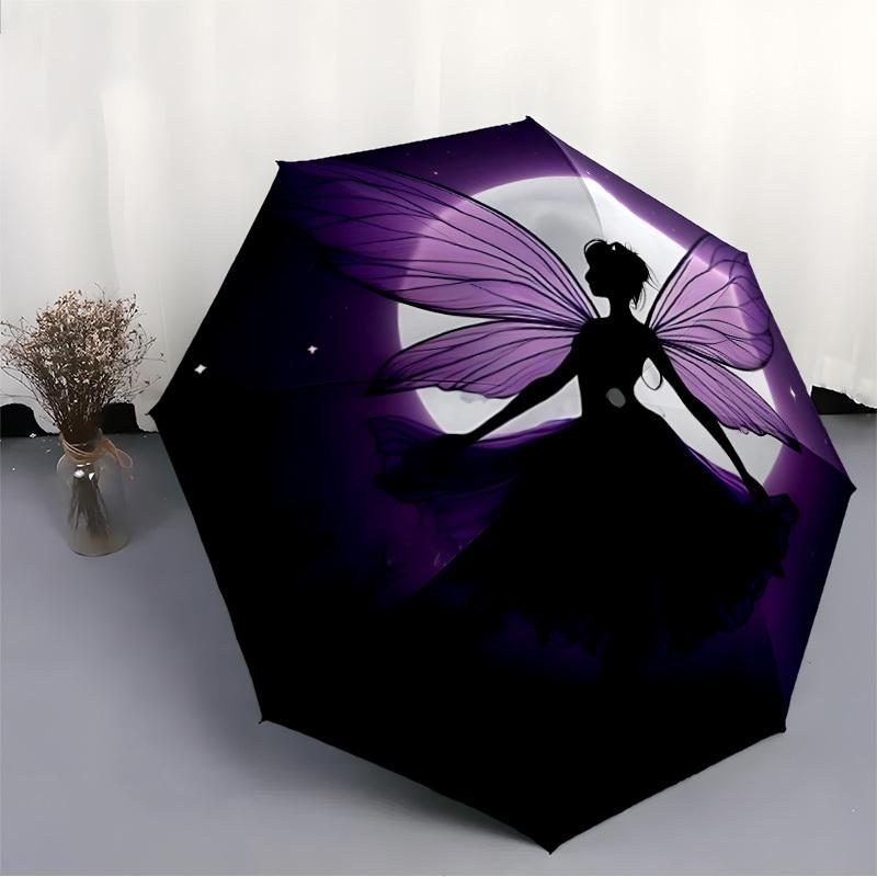 1pc Fairy Moonlight Automatic Open/Close Umbrella Compact Folding Umbrella, All-Season Portable Umbrella for Women/Men120