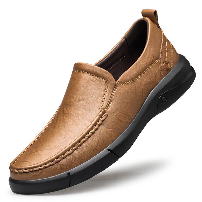 Men s Soft Sole Breathable Leather Slip-On Shoes Size 39