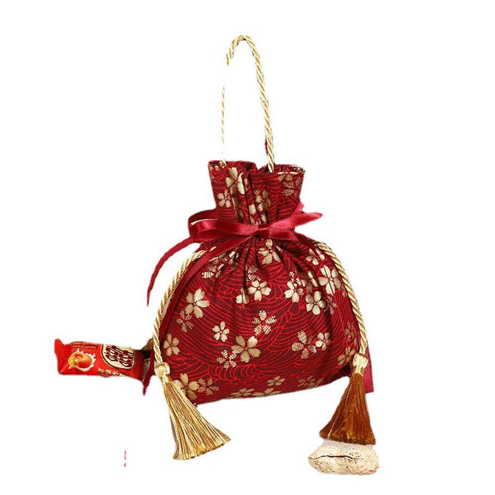 Without Words Wedding Gift Bags Cotton Blessing Packing Cartoon Drawstring Bag