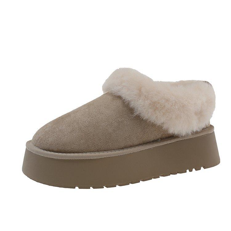 Thick-soled Inner Height-increasing Snow Boots Women's 2025 New Winter Piled Thickened Warm Northeast Large Cotton Shoes Mao Mao Shoes