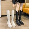 Fat Mm Thick Legs Big Tube Circumference Large Size High Tube Knight Boots Women's New Autumn and Winter Thick-soled Thin But Knee Boots