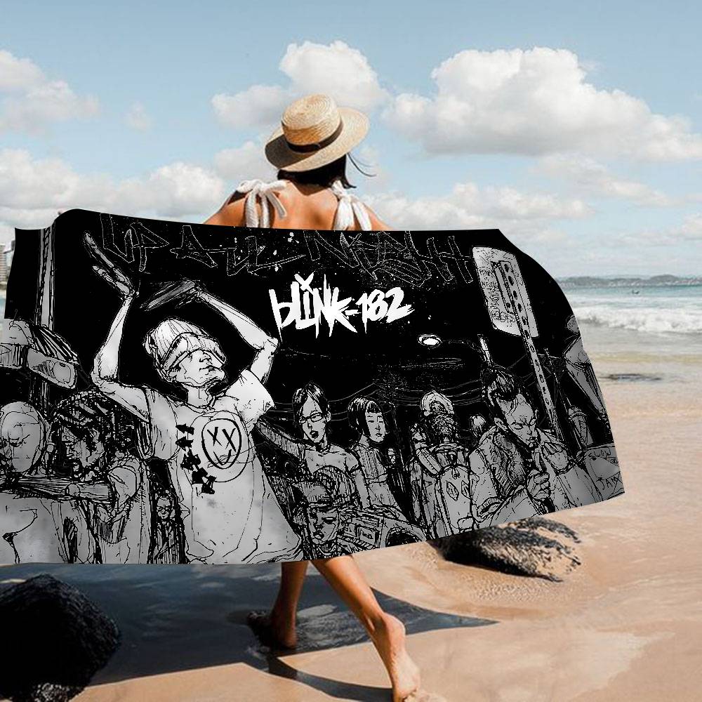 B-Blink 182 BAND Beach Towel Colorful Bath Towels For Girl Microfiber Quick Dry Sand Free Beach Yoga Spa Gym Pool