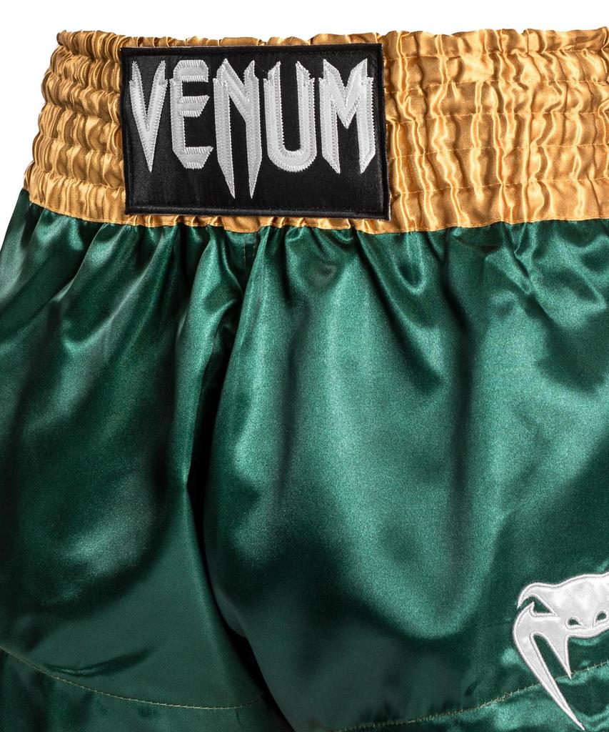 VENUM Muay Thai Trunks CLASSIC Venum Kick Boxing Martial Arts x Gold x // Pants, Trunks, Sportswear, Training, (Green White, X-Small)