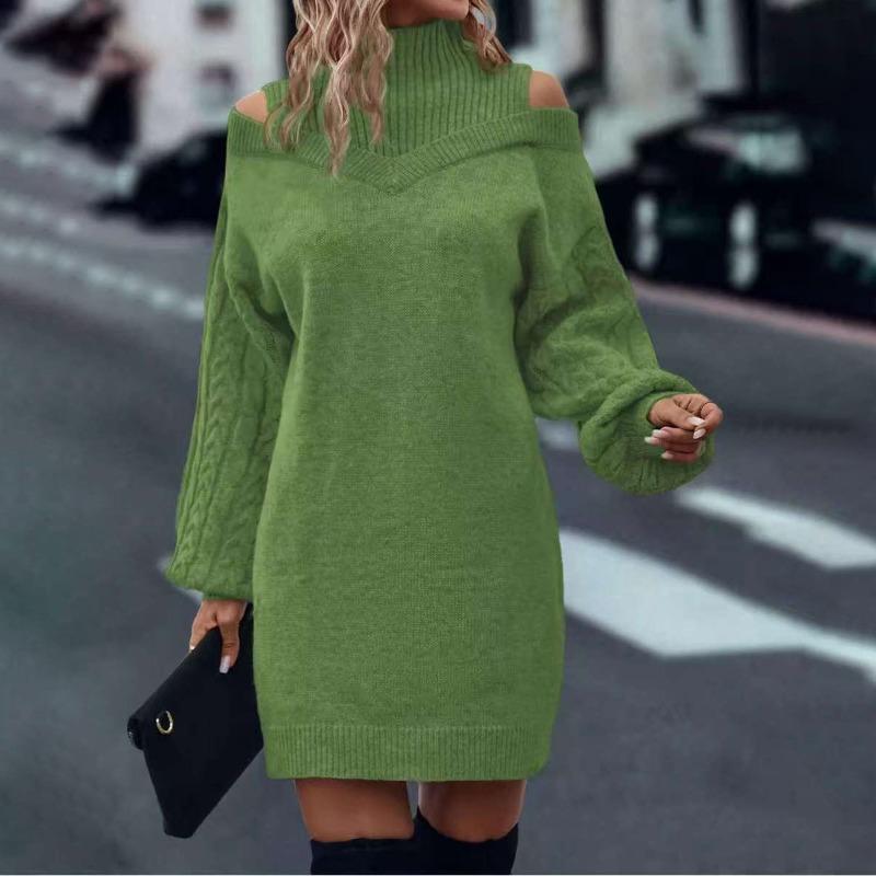 YYFS Women's Fashion Casual Fall Winter Solid Color Print Long Sleeve High Neck Sweaters