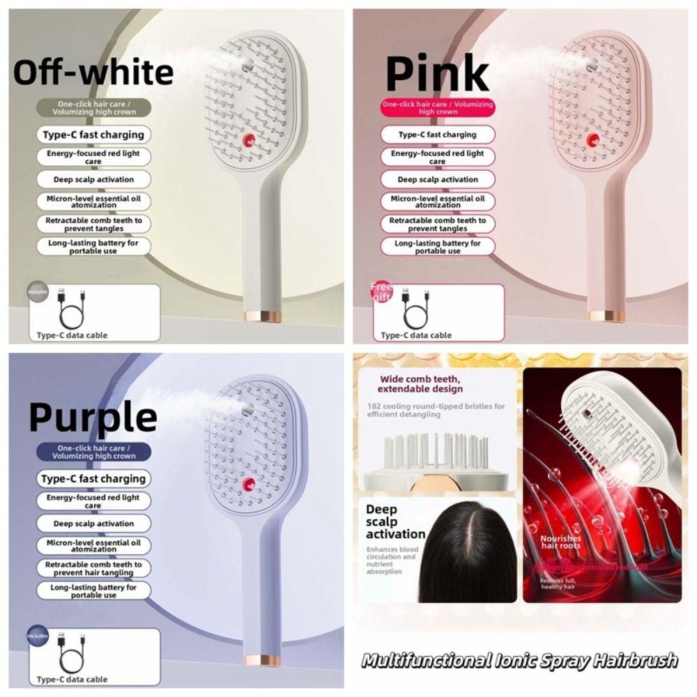 Nano Mist Scalp Massager Comb Portable Cushion Comb Spray Hairbrush for 3.7V/400mAh Women