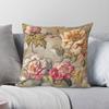 Victorian Flowers Antique Shabby Chic Pillowcase Polyester Linen Velvet Creative Zip Decorative Bed Cushion Cover