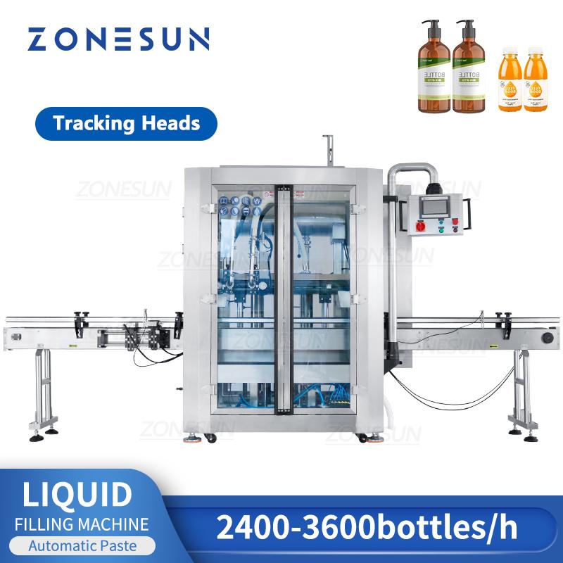 ZONESUN ZS-VTPF2 Automatic Filling Machine For Paste Liquid Shampoo Shower Gel Tomato Sauce Chocolate Cream Cosmetic Filler