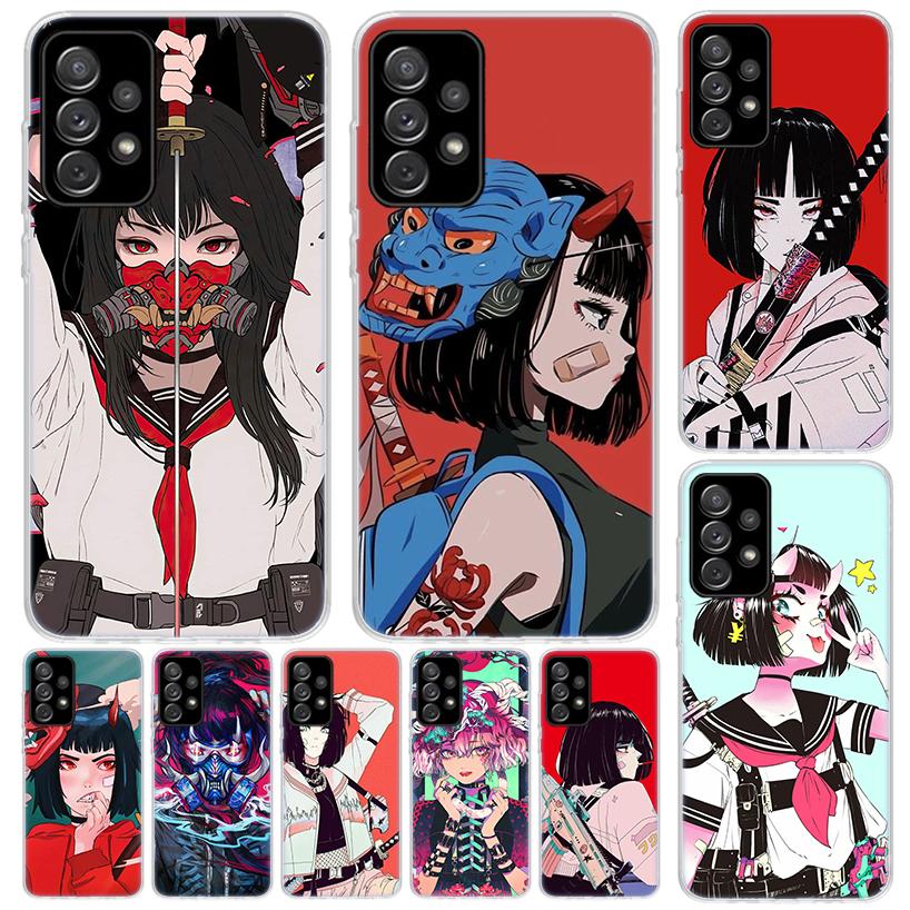 Japanese Style Anime Girl Phone Case For Samsung Galaxy A15 A14 A54 A13 A53 A12 A52S A55 A22 A23 A24 A32 A33 A34 A25 A35 A03S A0