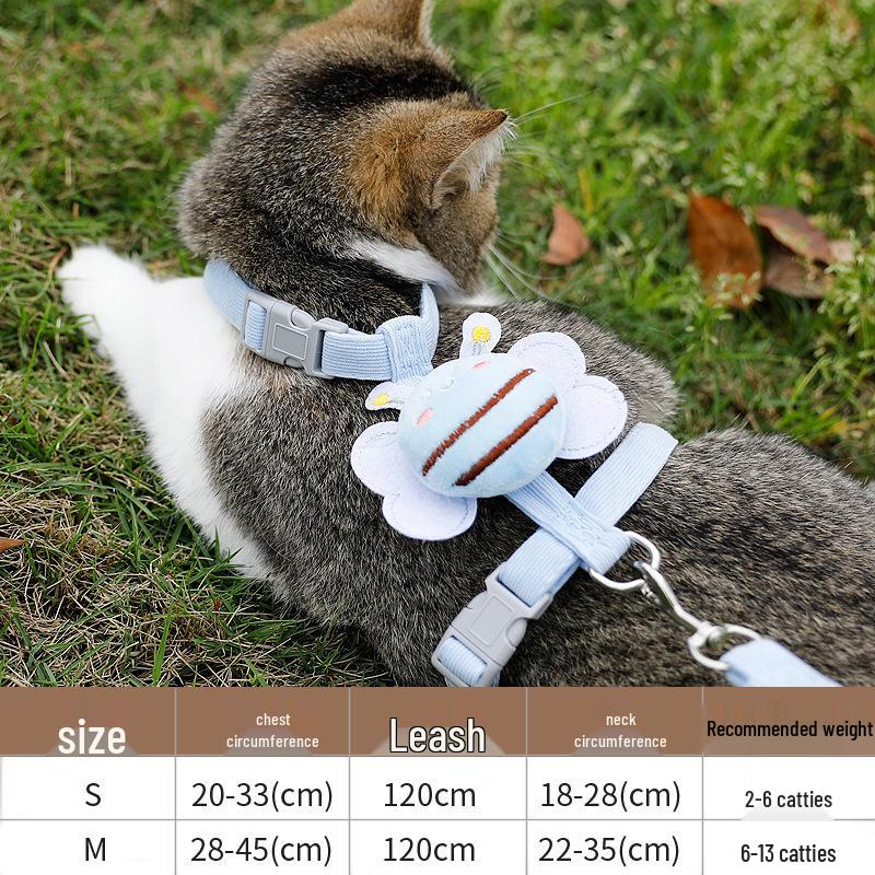 Little Bee Anti-Escape Cat Leash & Harness - Adjustable Outdoor Walking Rope
