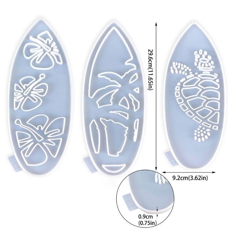Flexible Silicone Mold Surfboard Shaped Wall Decorations Mould Epoxy Resin Moulds Jewelry Tool for Craft Enthusiasts