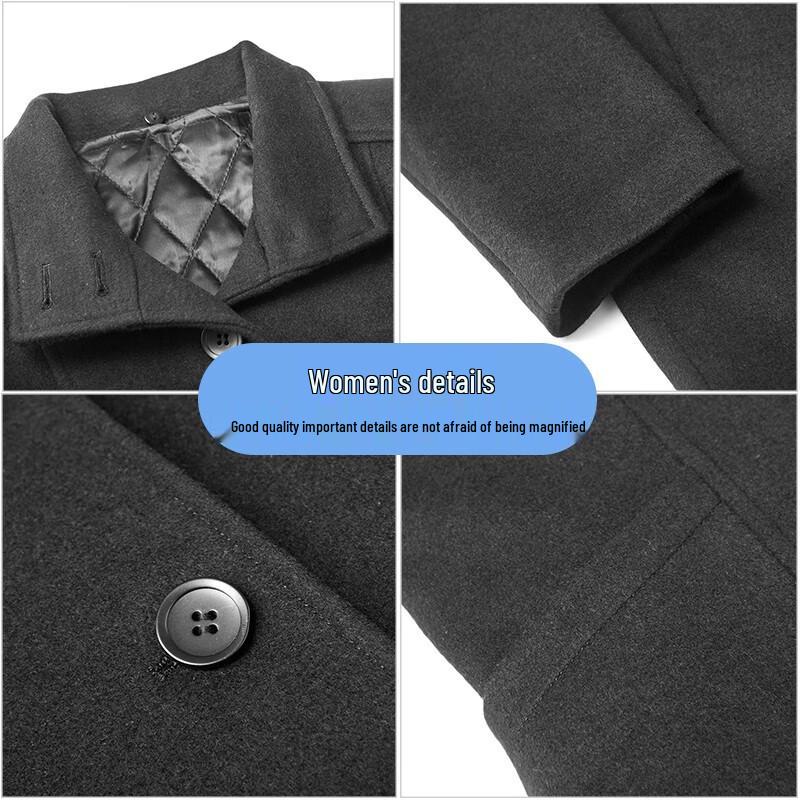 Tromen Women's Professional Mid-length Wool Coat