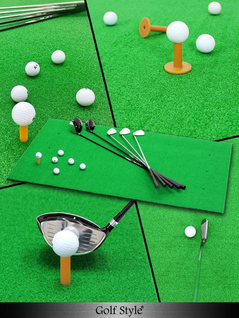 GolfStyle Golf Mat Duża Mata Do Ćwiczeń Golfowych Zewnętrzna Mata Do Ćwiczeń Wnętrznych Swing Driver Swing Ćwiczeń Sztuczna Trawa SBR 100 x 150 cm Pojedynczy Element