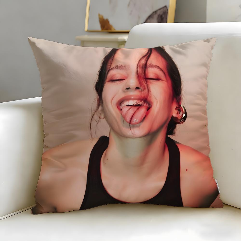 Popular Singer ROSALIA Cushion Cover Soft  EasyWash Pillow Case  Versatile for Couch Bed Travel and Office