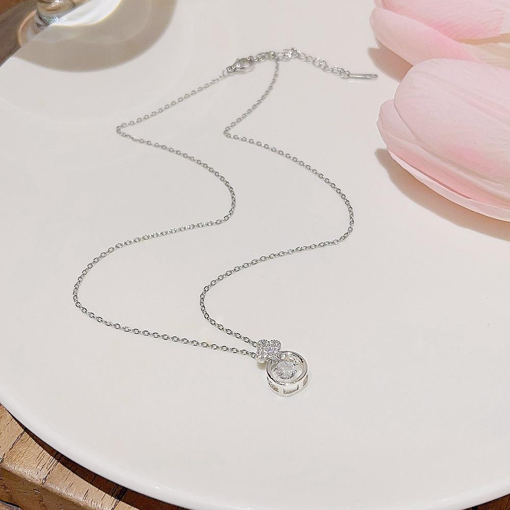 Minority Design Smart Necklace Feminine Simplicity Inlaid Zircon Pendant Clavicle Chain Geometric Neck Chain Jewelry