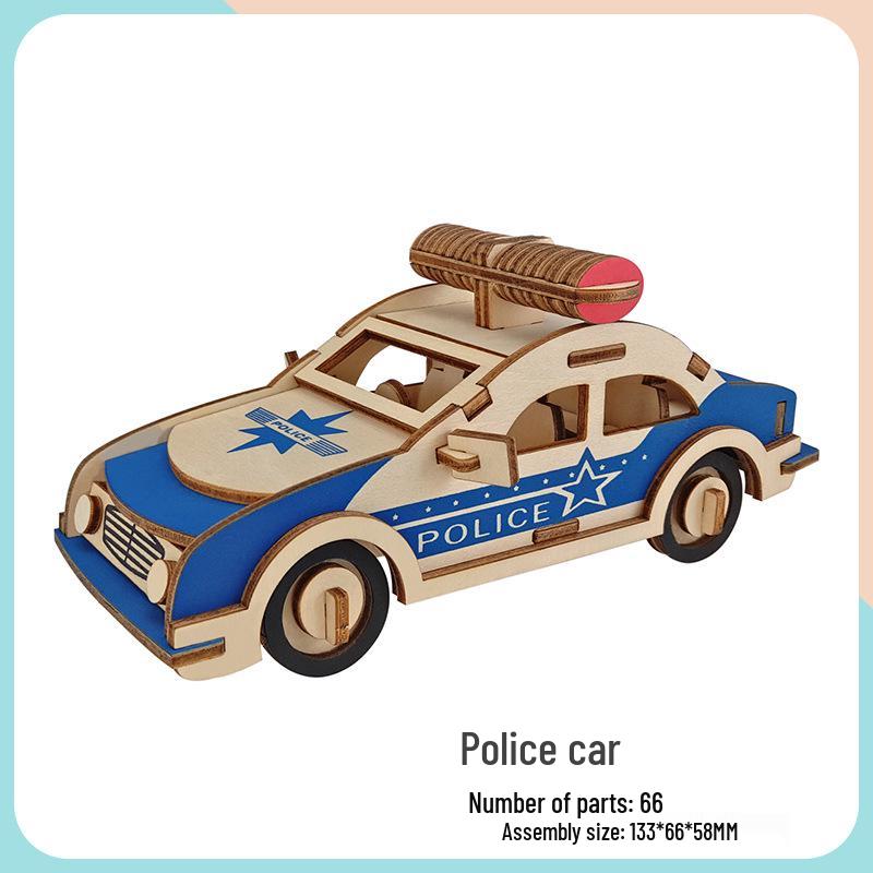 Wooden 3D Puzzle Car - Educational Handmade Toy for Kids