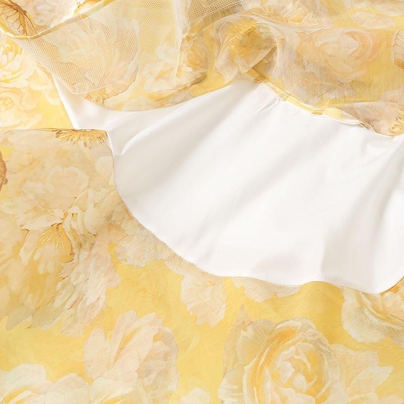 Kaslead New Women clothes Western Style Sexy One Shoulder Waist Hollow out Waist Hugging Floral Dress