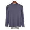 Korean Half-High Collar Slim Fit Modal T-Shirt - Long-Sleeve Solid Color Top