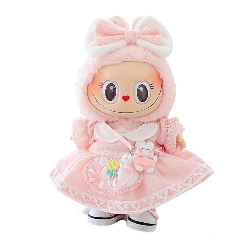 

6 предметов одежды для кукол Лабубу, аксессуары, стильный комплект одежды Kawaii, подходящий для кукол Лабубу ростом 15–17 см, комплект одежды для кукол A2