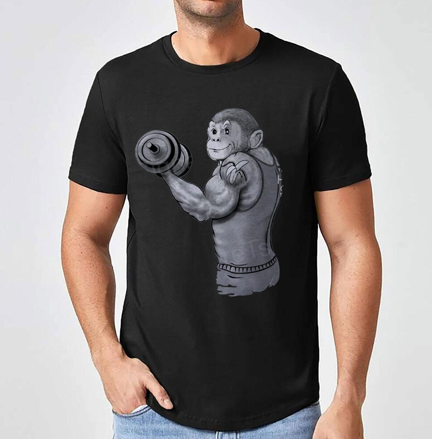 

Monkey Workout Tshirt Funny Mens Womens Fitness Gym Clothing Tee Shirt Cottonbreathable Shirt Streetwear Crewneck Tops - Men ... S разноцветный