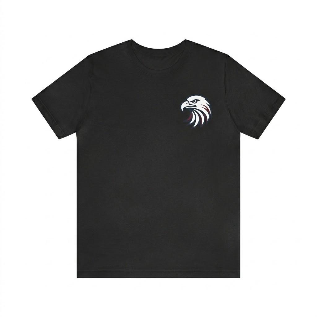 Patriotic Eagle Head Graphic T-Shirt Gildan 5000 Black Unisex Cotton Tee XL