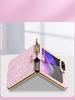 For Samsung Galaxy Z Flip 5 Case Slim Glittering PU Leather Foldable Folio Ring Stand Phone Cover Case Samsung Z Flip 3 4 5 6