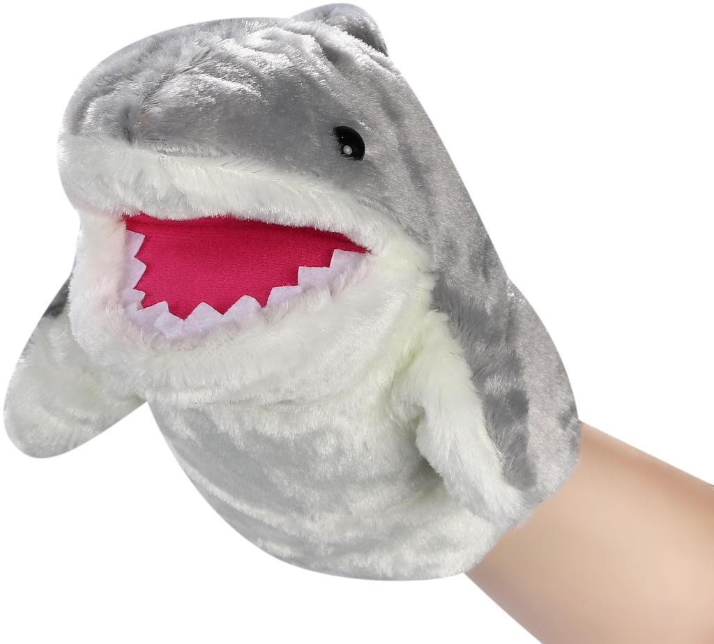 ColorfylCoco Shark Puppet with Moving Mouth, Hand Puppet, Animal Puppet Show, Ventriloquism Glove Puppet
