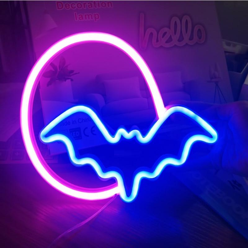 LED Neon Decorative Lights: Cloud, Lightning, Musical Notes, Moon, Bat