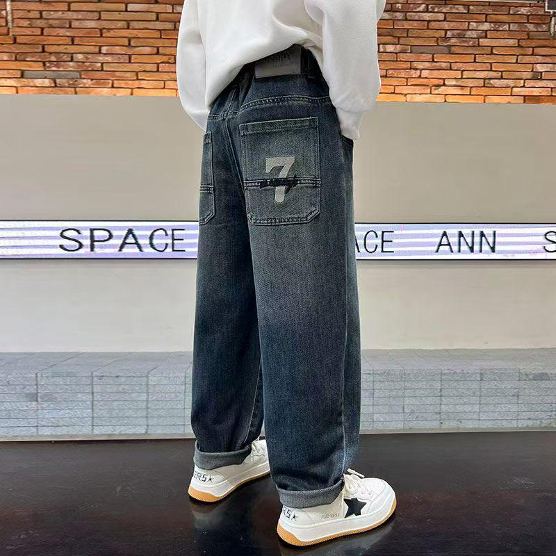 Boys' Stylish Spring/Autumn Jeans - Trendy Casual Long Pants for Medium and Large Kids
