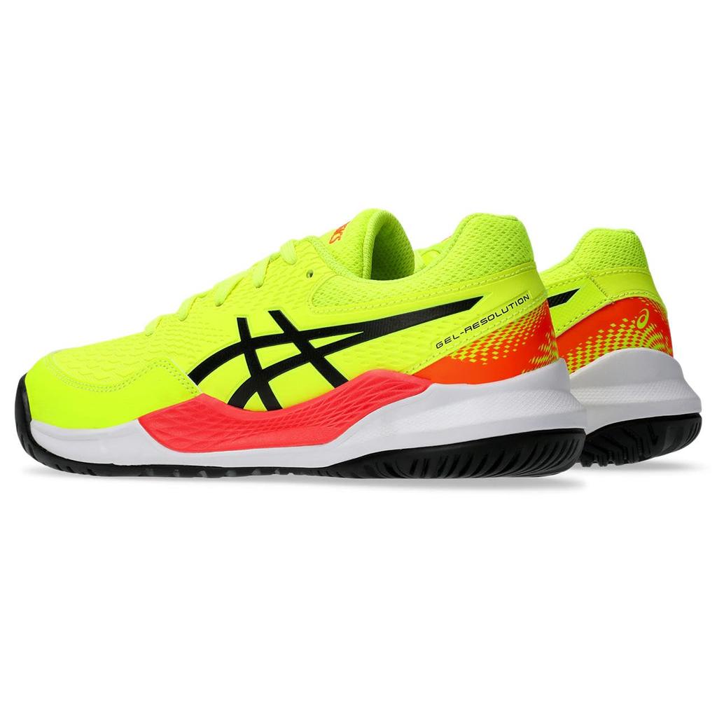 ASICS 9 GS Tennis Shoes Safety Size GEL-RESOLUTION (1044A067), Unisex, Yellow/Black, 24.5