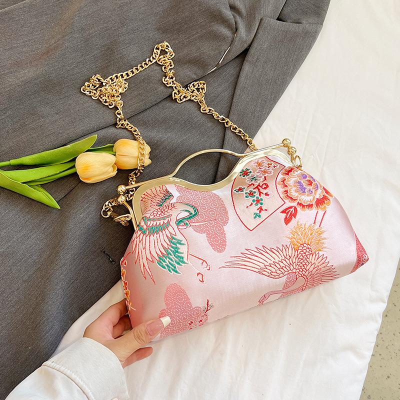 High-level Appearance Single-shoulder Bag Cheongsam Shell Bag Embroidery Texture Crossbody Bag