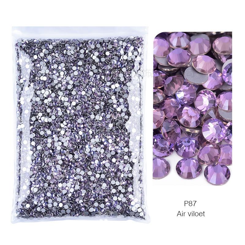 P72-180 Glass Nail Art Large Bag Flat Bottom Diamond, Silver Plated Diy Diamond Jewelry Accessories Mobile Phone Case Rhinestone Accessories