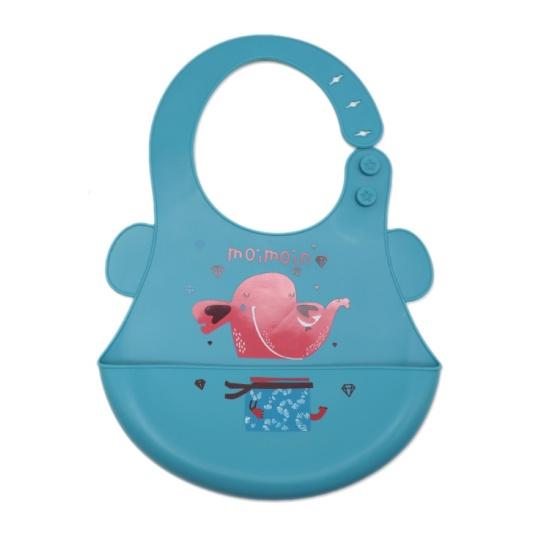 

Детские милые животные водонепроницаемый регулируемый силиконовый нагрудник для кормления рисунок фартук Elephant зелёный