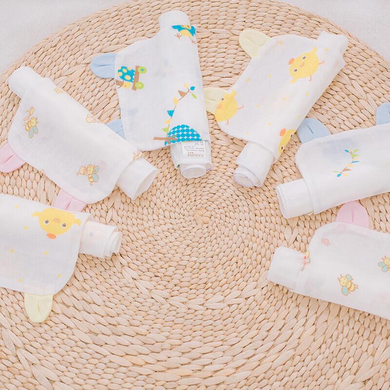 Xiqinbao Baby 4-Layer Gauze Sweat Back Towel 3-Pack
