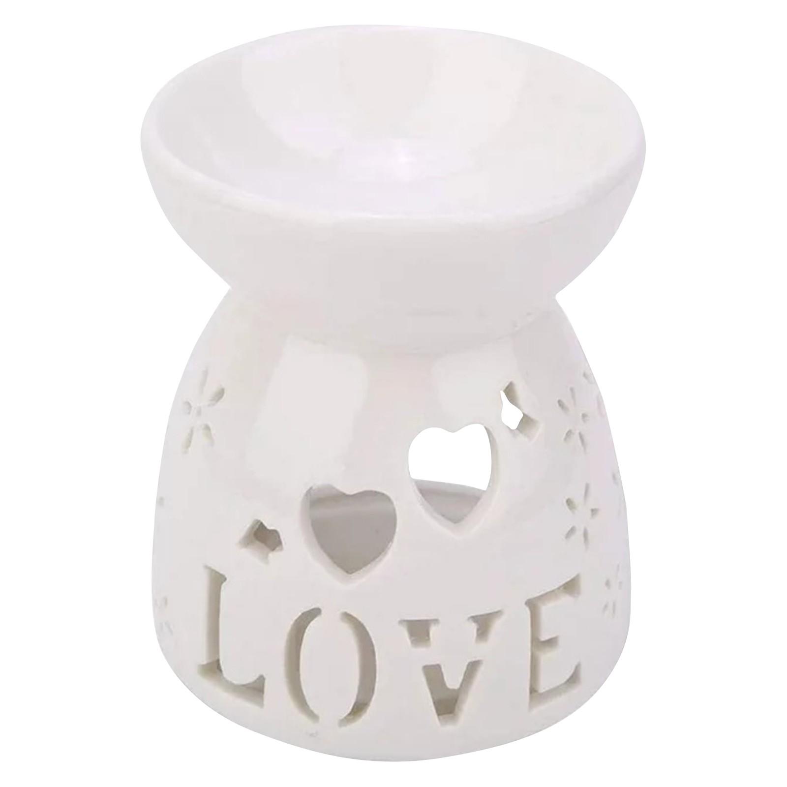 

Керамическая грелка для плавления воска с узором «любовь», горелки для плавления воска, диффузоры для свечей для дома, декора для спальни, подарки One Size белый