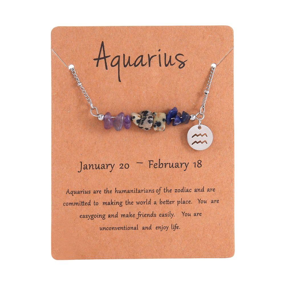 Natural Crushed Stone Natural Stone Beaded Choker Hand Braid Constellation Charm  Female Jewelry