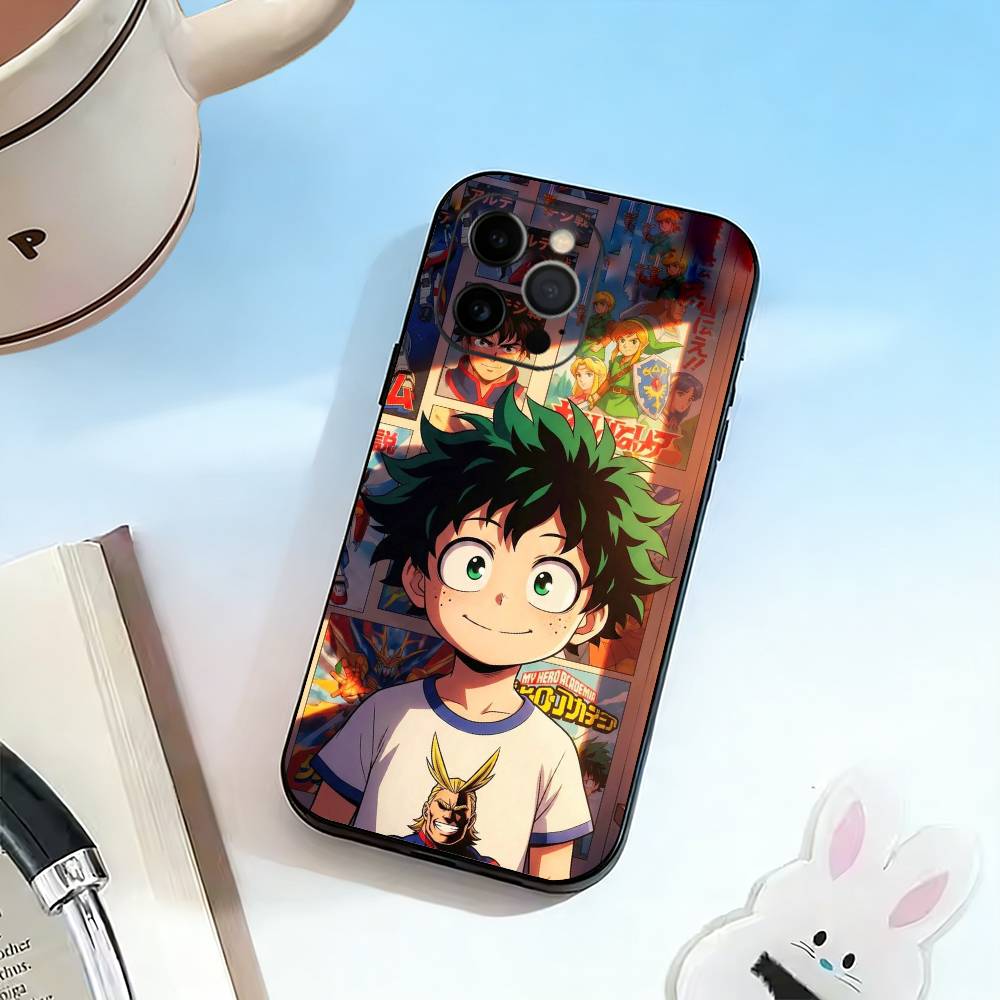 My Hero Lzuku D-Deku  Phone Case For iPhone 17,16,15,14,13,12,11 Plus,Pro Max,XS,Soft Silicone Black Cover