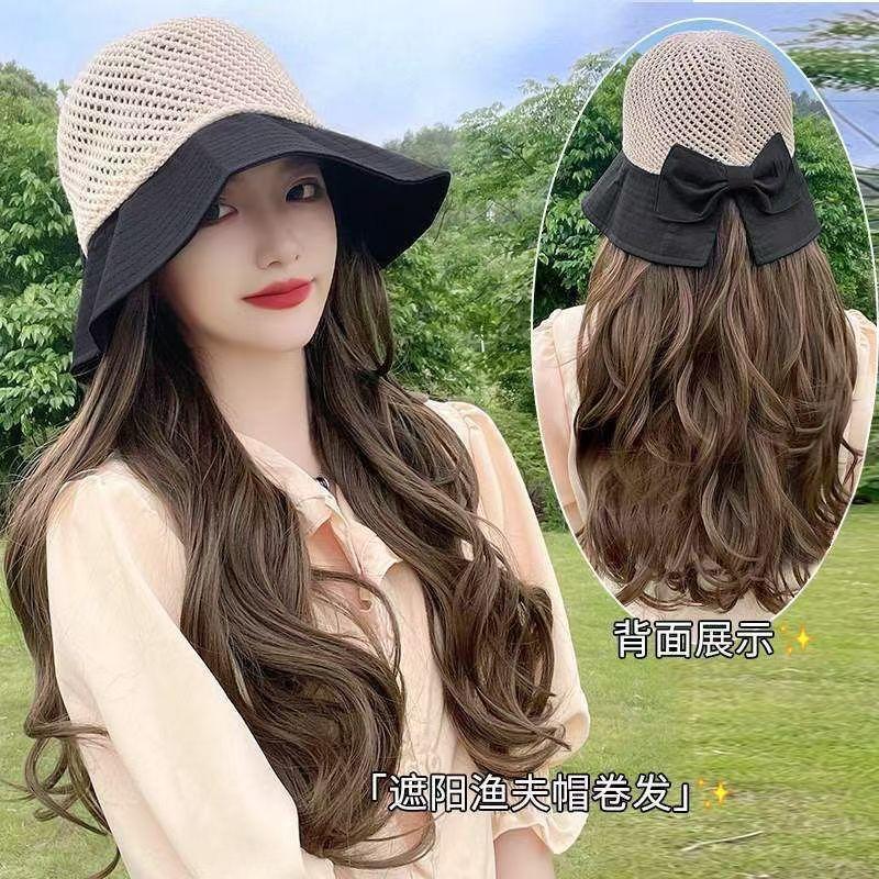 Hat, women's summer sunscreen, sunshade, straw hat, hollow fashion, cool Korean version trend, versatile sun hat, travel bucket hat
