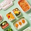 Microwaveable Cartoon Bento Box - Double-Layer Plastic, Compartmentalized for Student Lunches/Fruit