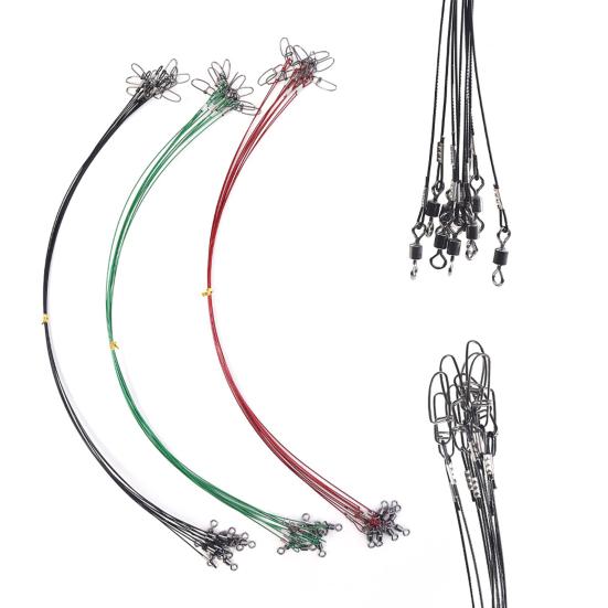 10Pcs Anti-Bite Steel Fishing Line Wire Leader Lightweight Portable Easy To Install Lead Core Leash Fishing Wire Accessories
