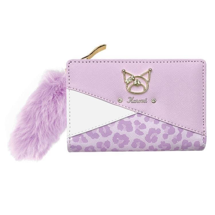

Sanrio Leopard Print Three-Leather Bifold Wallet, Kuromi
