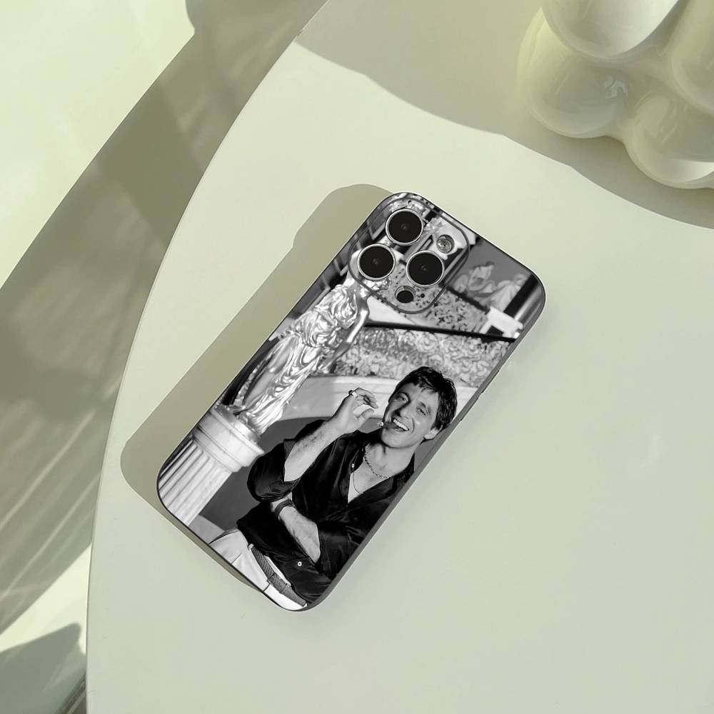 S-Scarface-Fashion Hot Phone Case For iPhone 17,16,15,14,13,12,11 Pro Max,16Plus,XS Soft Black Cover